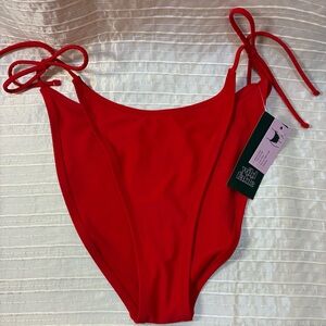 Wild Fable Red Bikini Bottom with Adjustable Ties